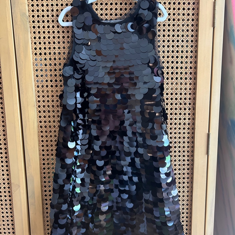Little Girls Gap Black Sequin Sleeveless Dress size small (6/7)